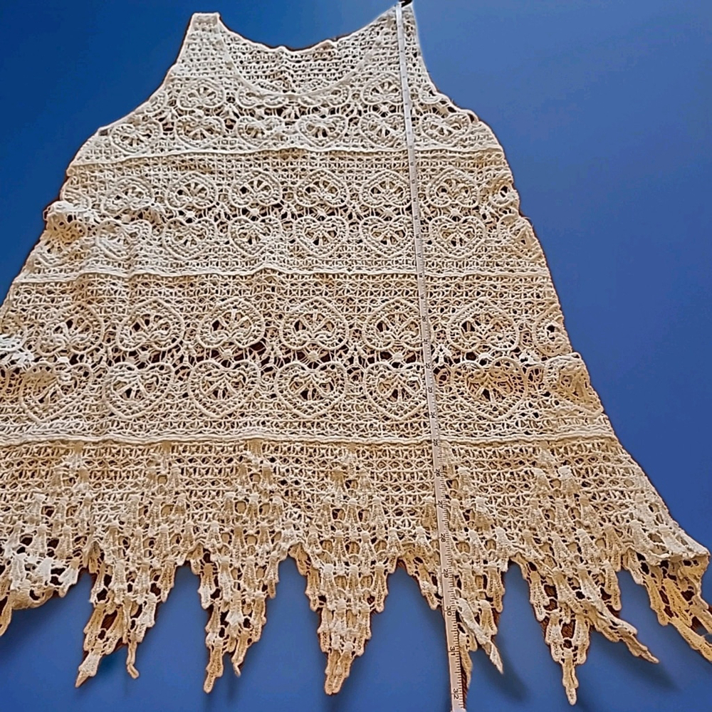 Asha Women's Crochet Boho Swim Cover Up Fits Size S/M - Picture 6 of 6